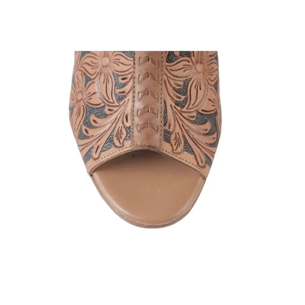 Western Tooled Heeled Bootie