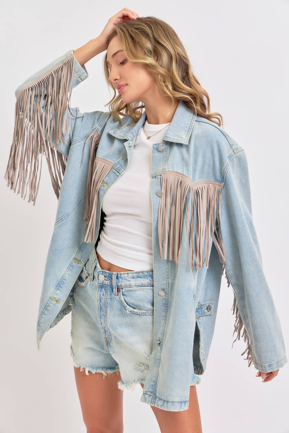 Western Fringe Denim Jacket