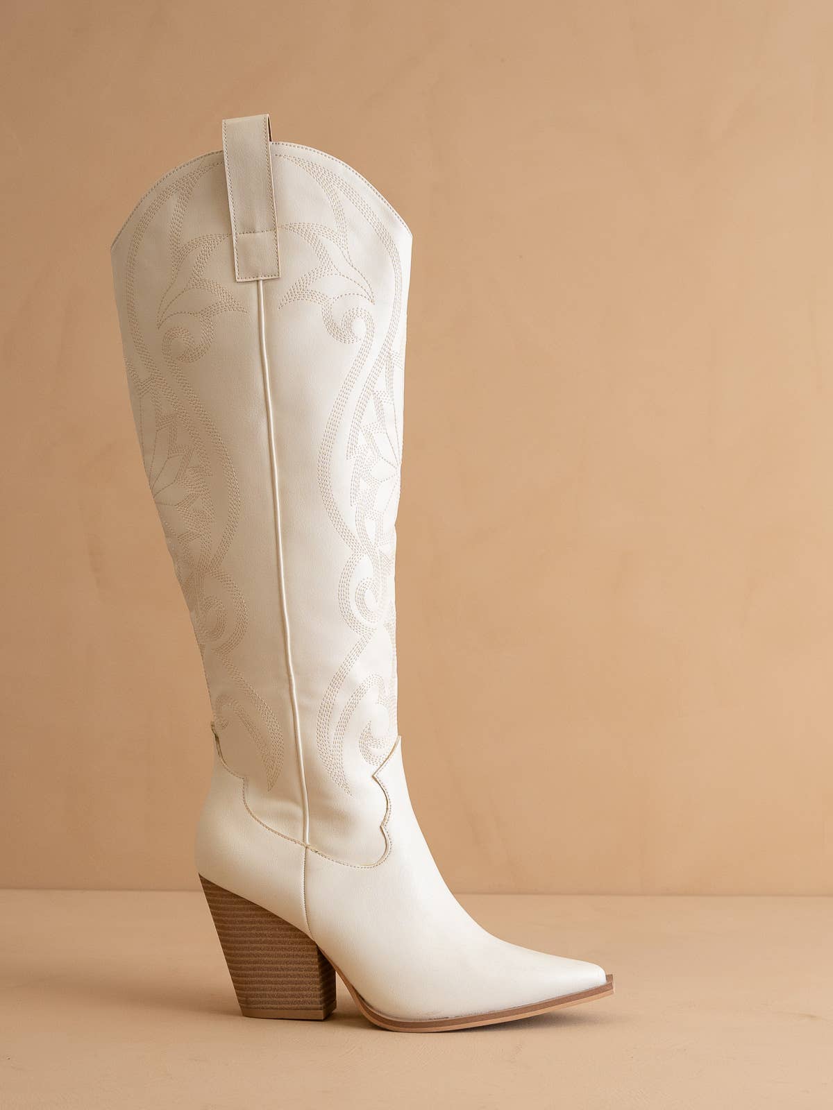The Astrid White | Knee High Cowboy Western Boot