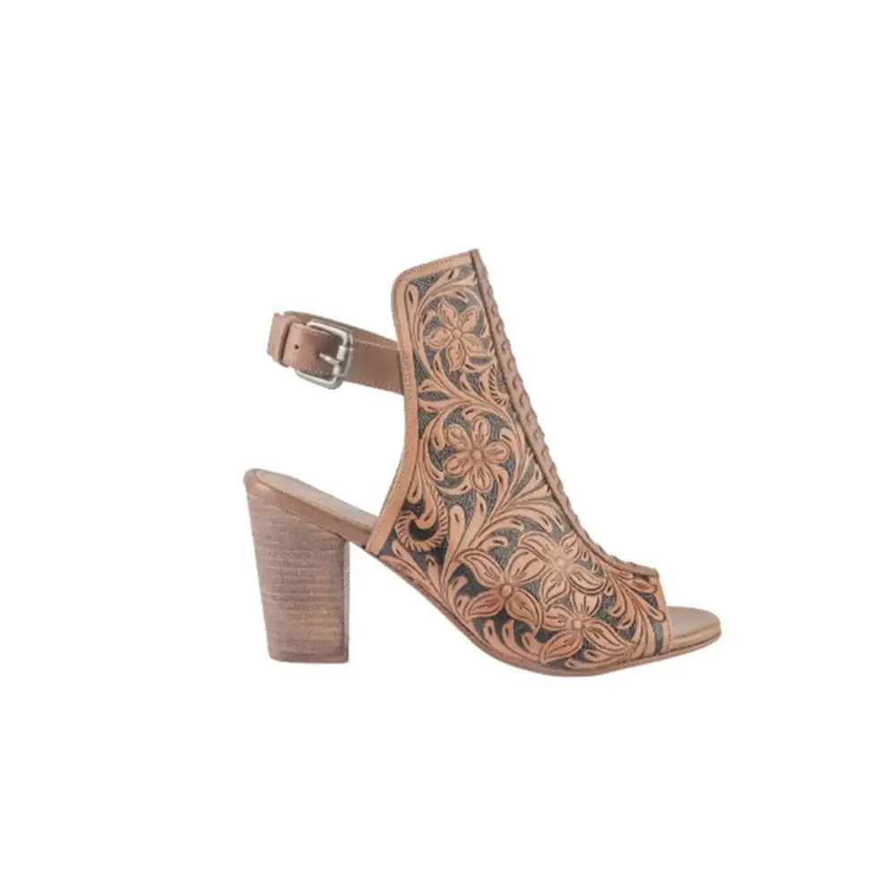Western Tooled Heeled Bootie