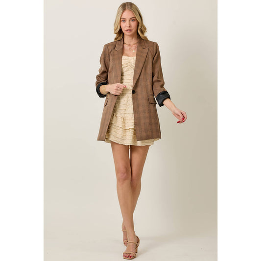 Fall Light Weight Plaid Blazer