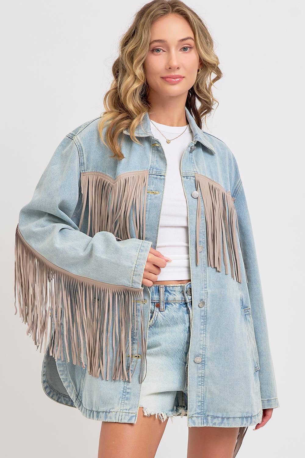 Western Fringe Denim Jacket