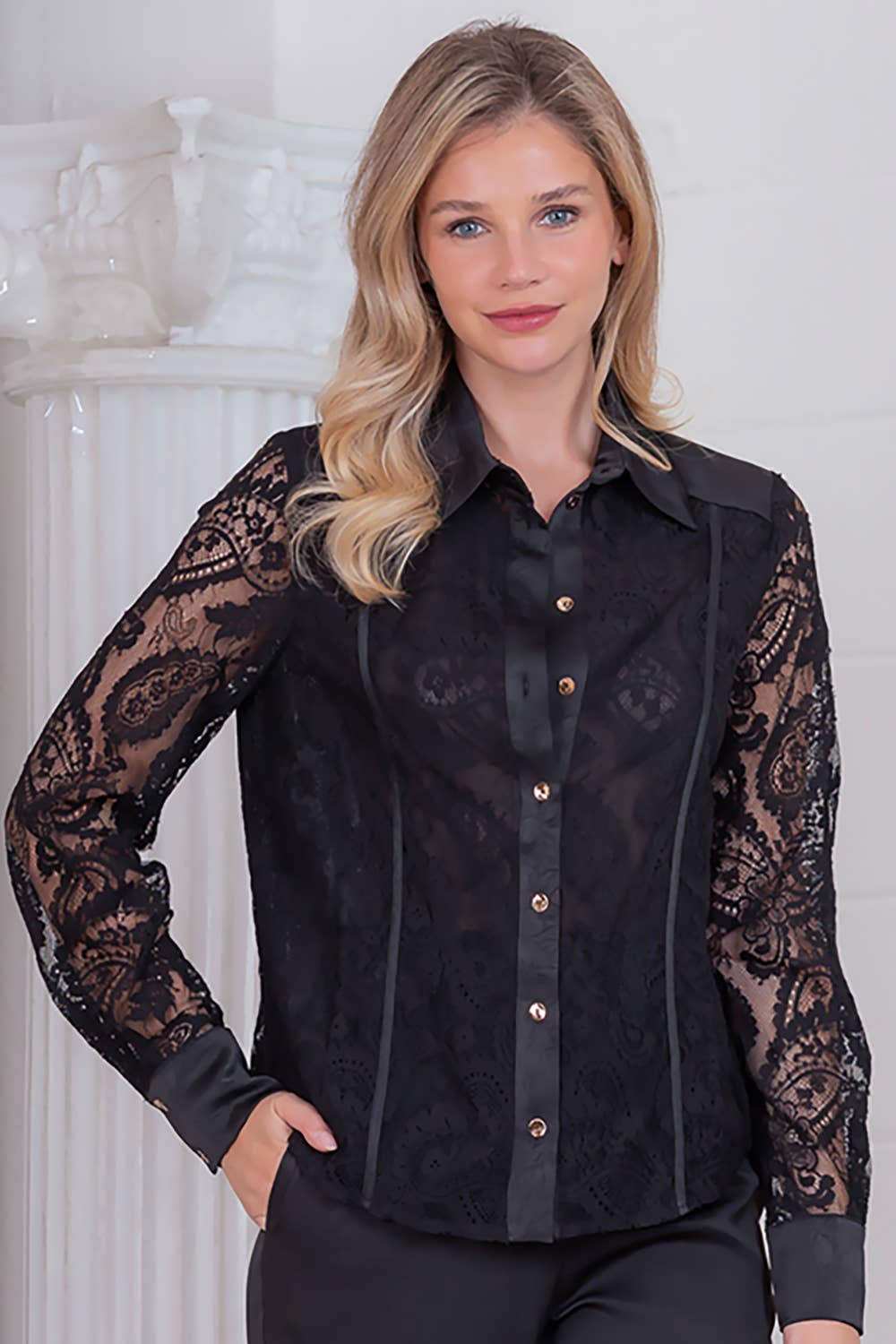 Paisley Lace Long Sleeve Blouse