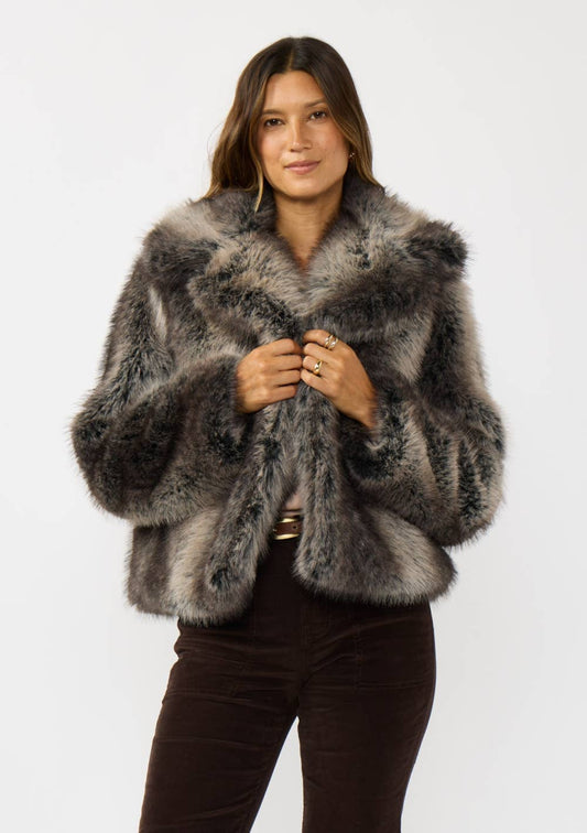 Charcoal Ombre Faux Fur Jacket