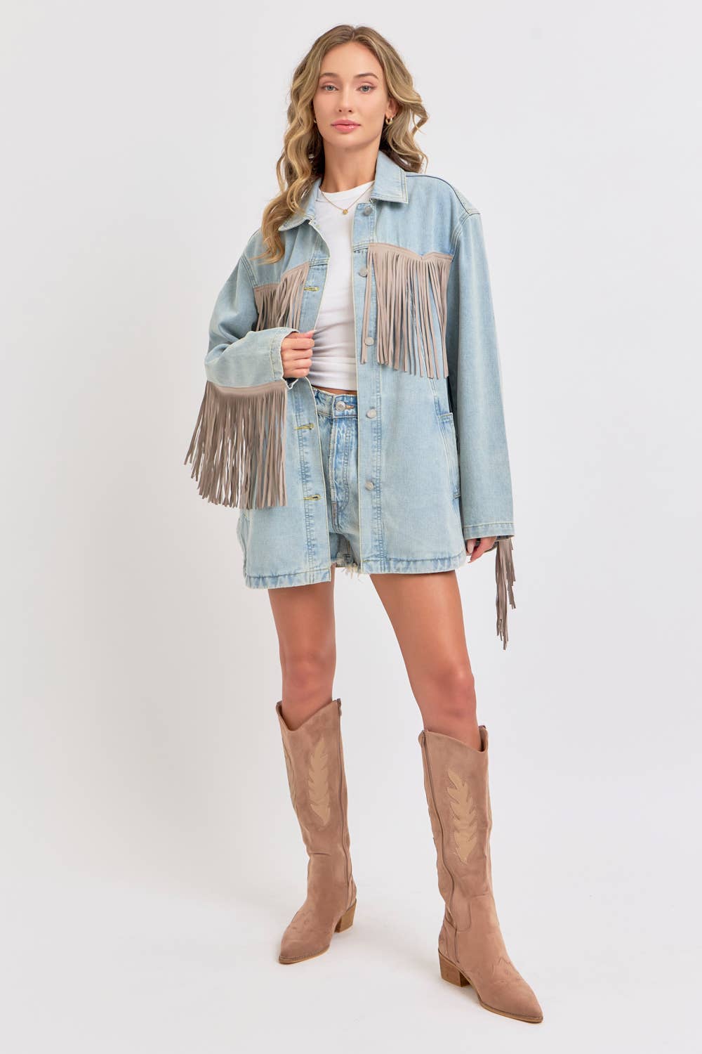 Western Fringe Denim Jacket
