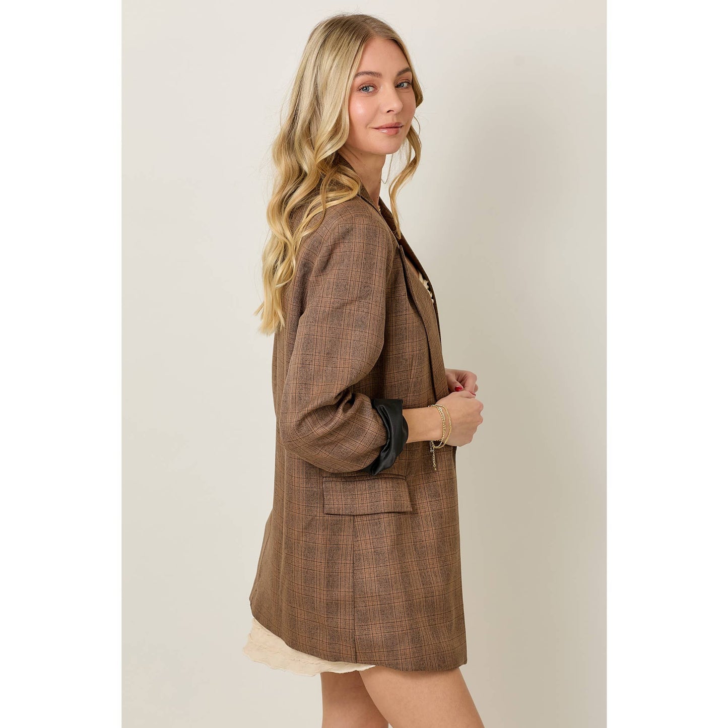 Fall Light Weight Plaid Blazer