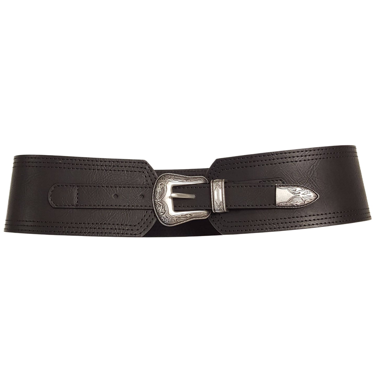 Wide Corset Style Belt with Western Buckle