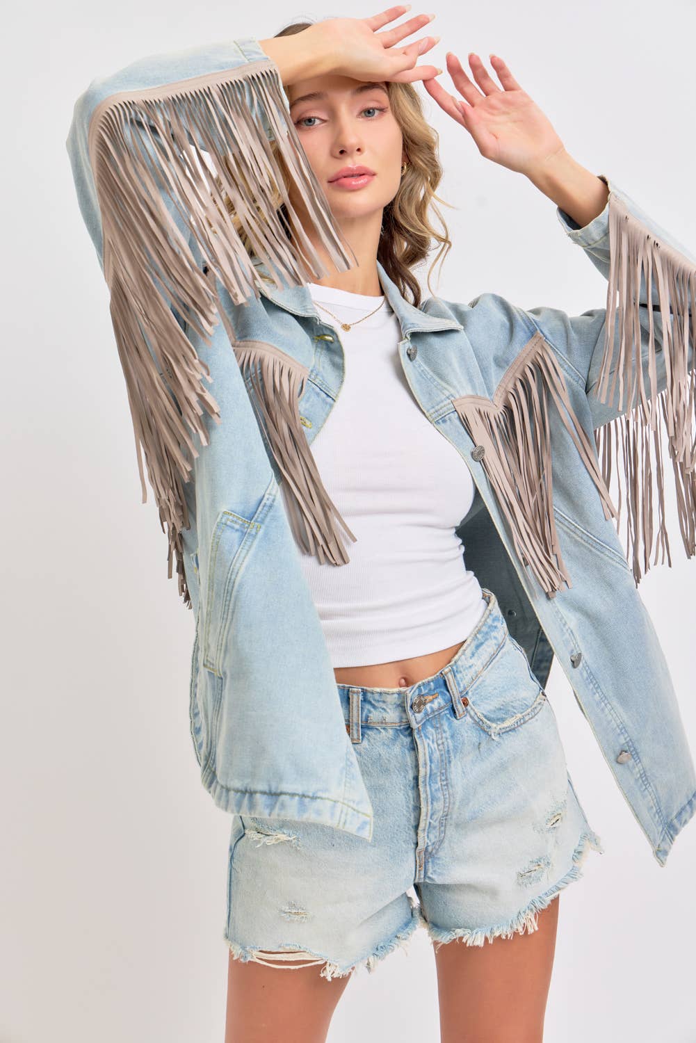 Western Fringe Denim Jacket