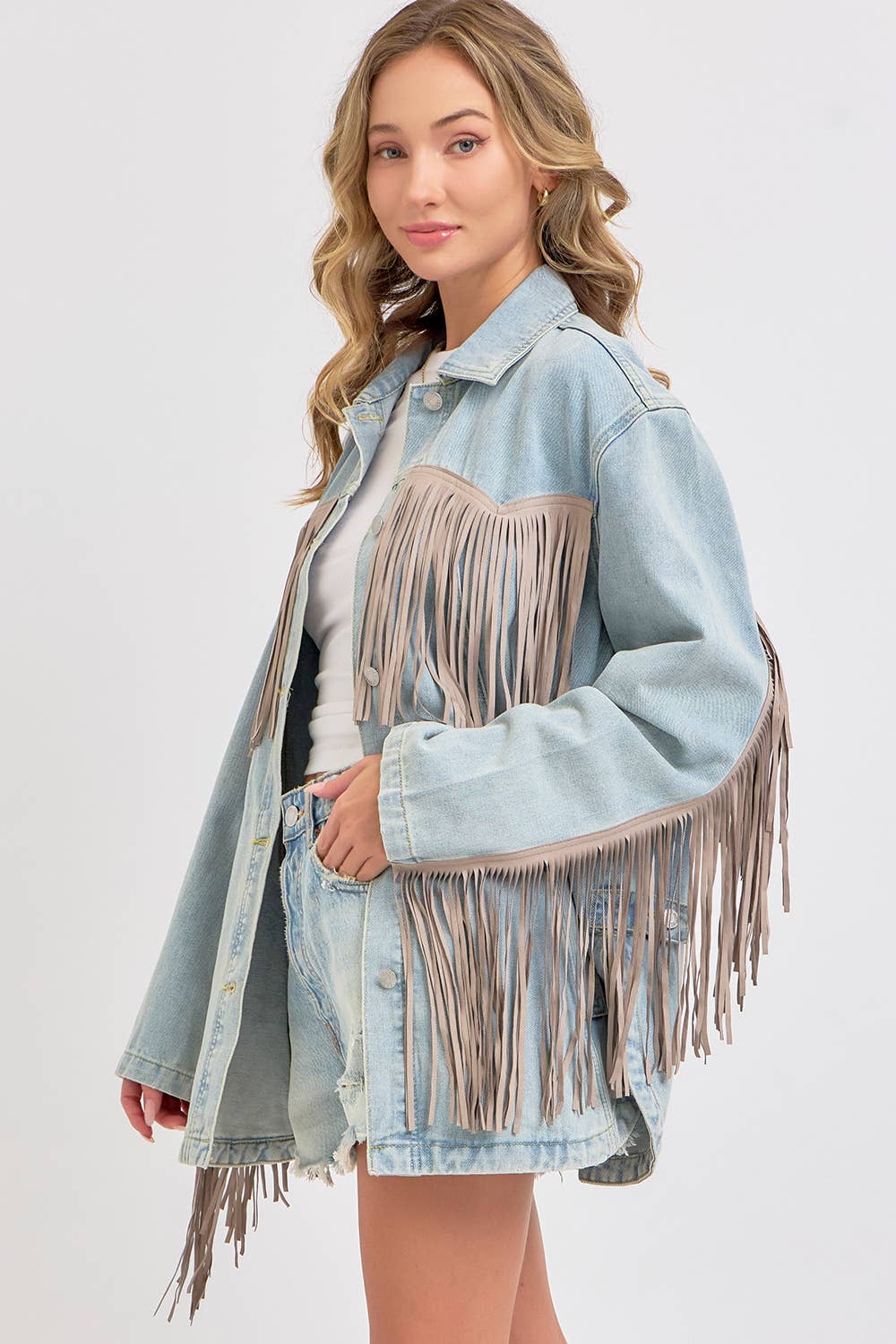 Western Fringe Denim Jacket