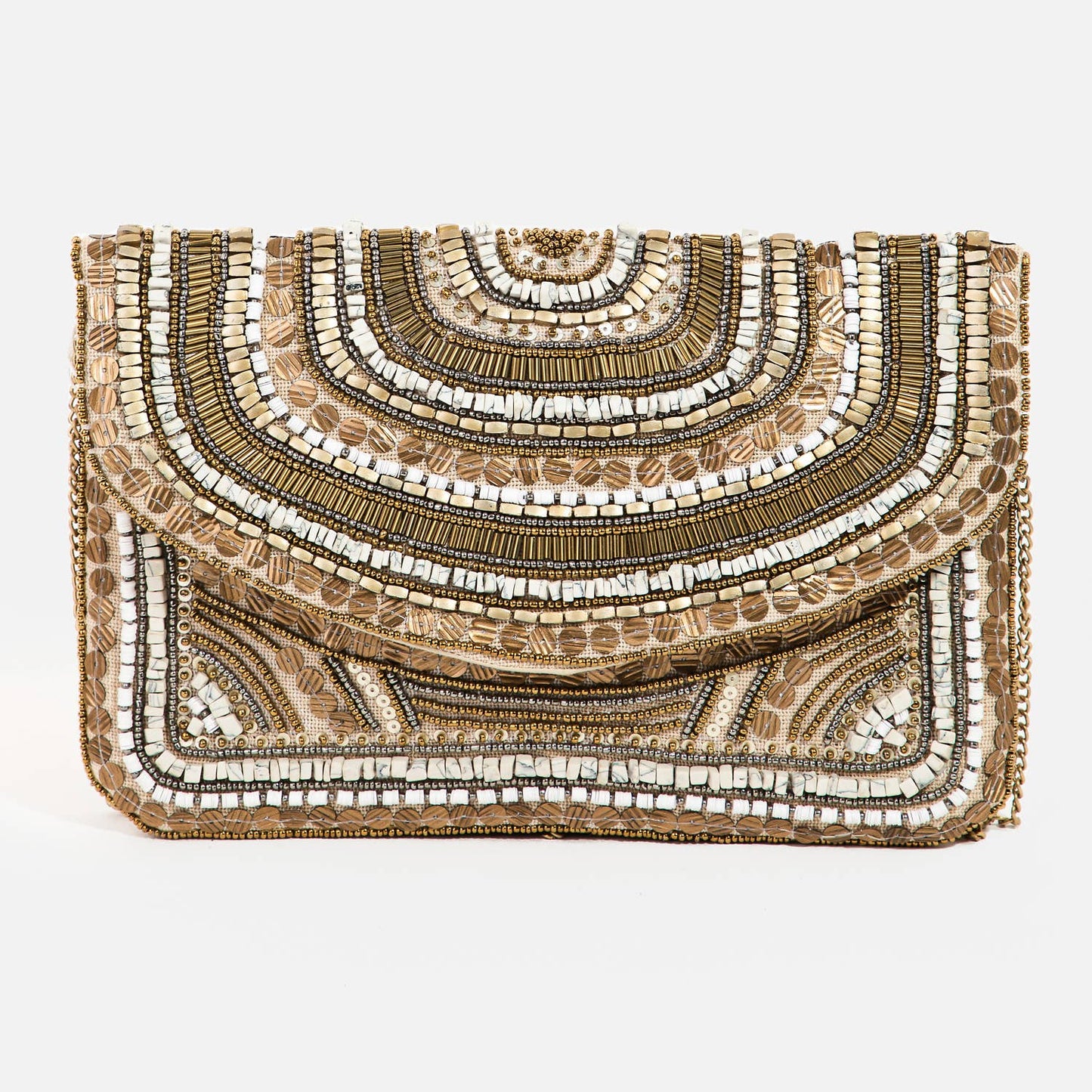 Boho Seed Beaded Pattern Rectangle Bag
