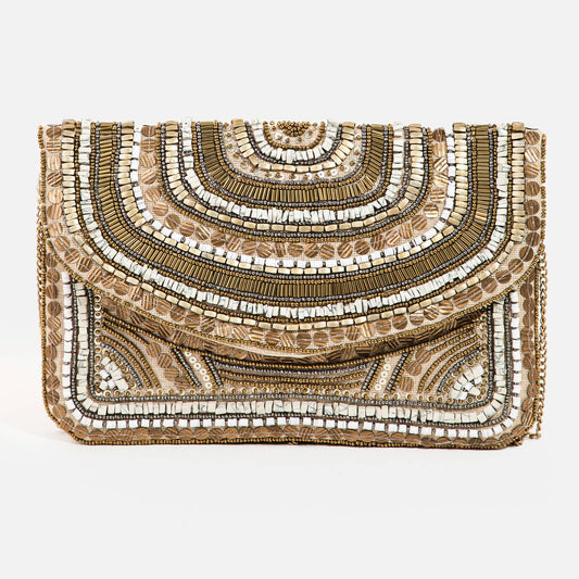 Boho Seed Beaded Pattern Rectangle Bag