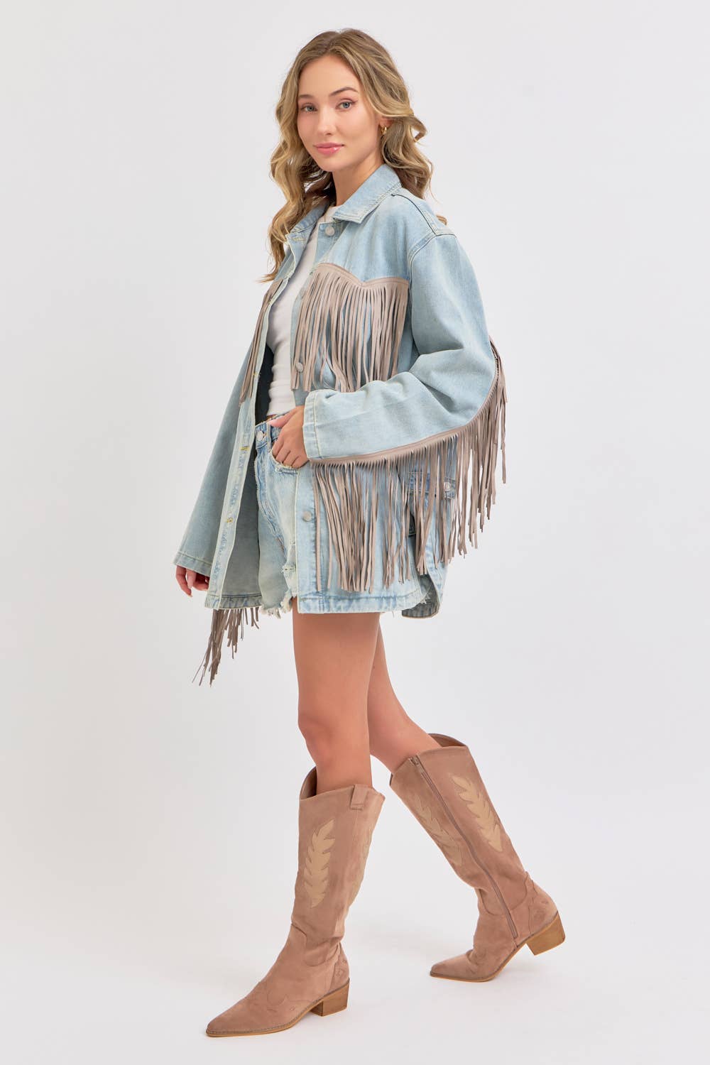 Western Fringe Denim Jacket
