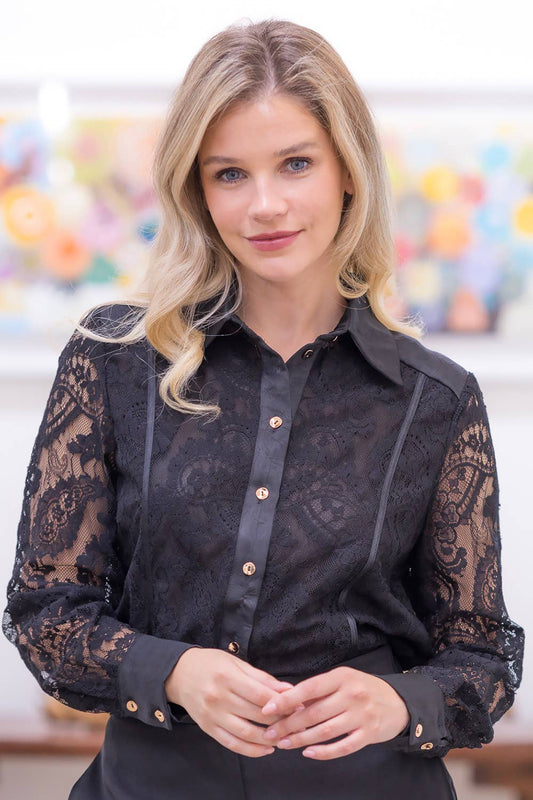 Paisley Lace Long Sleeve Blouse