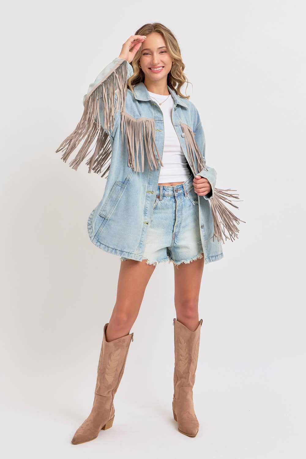Western Fringe Denim Jacket