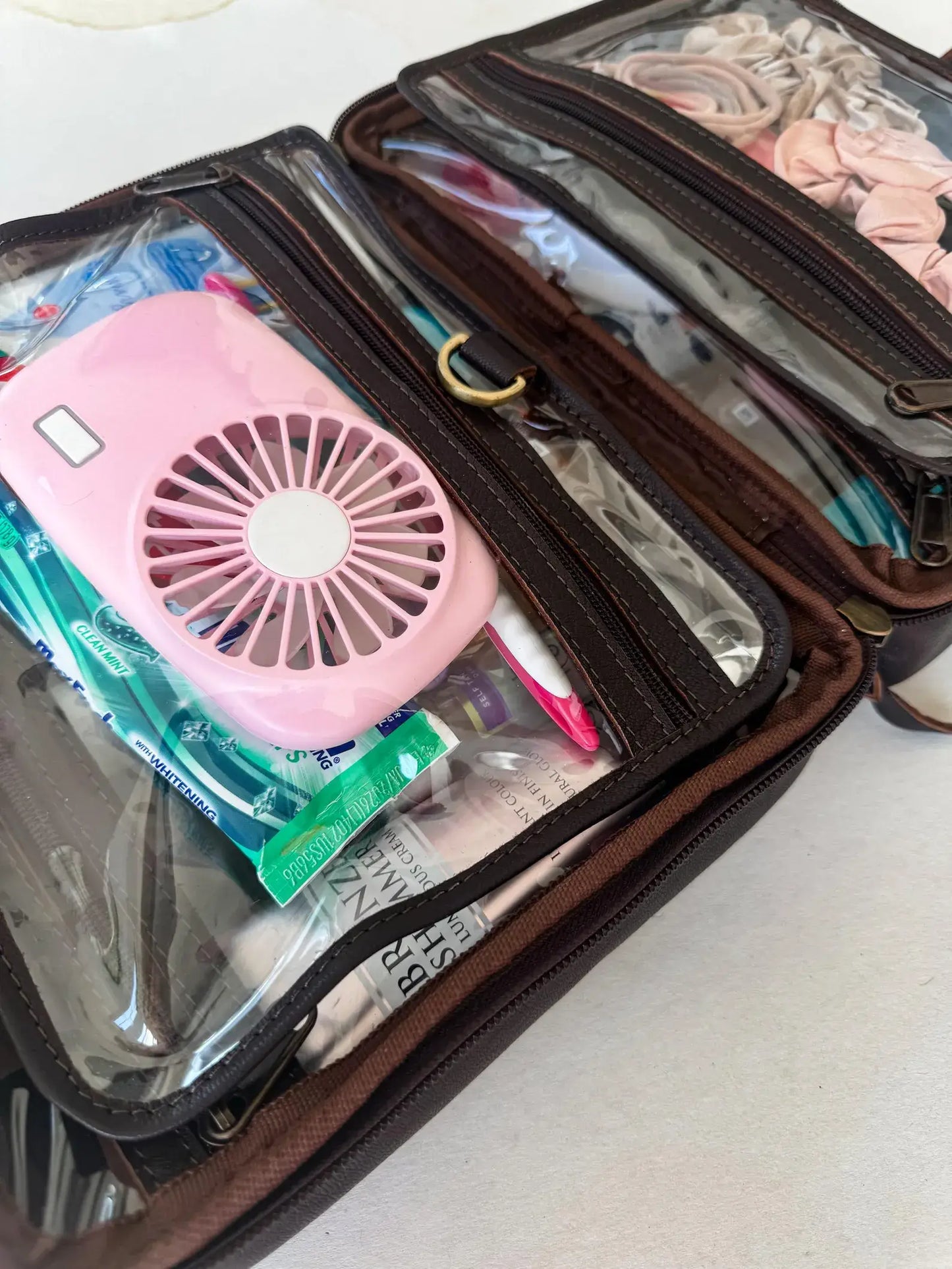 Cowhide Travel Makeup Bag