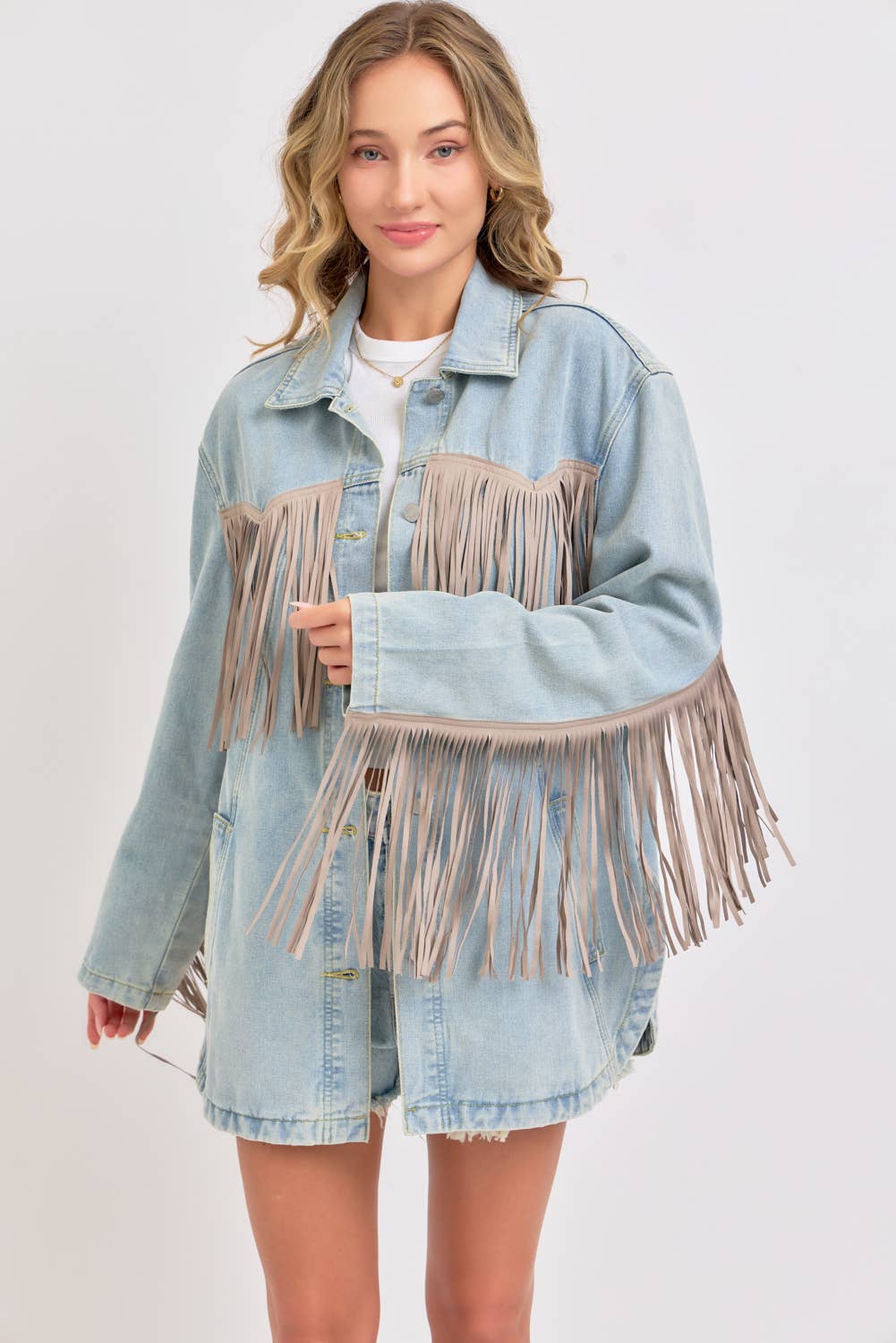 Western Fringe Denim Jacket