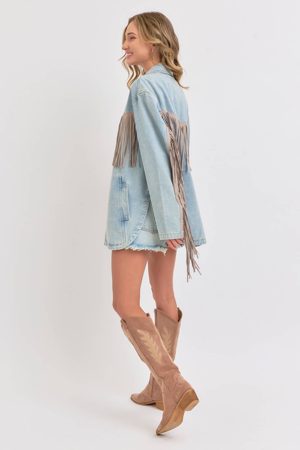 Western Fringe Denim Jacket