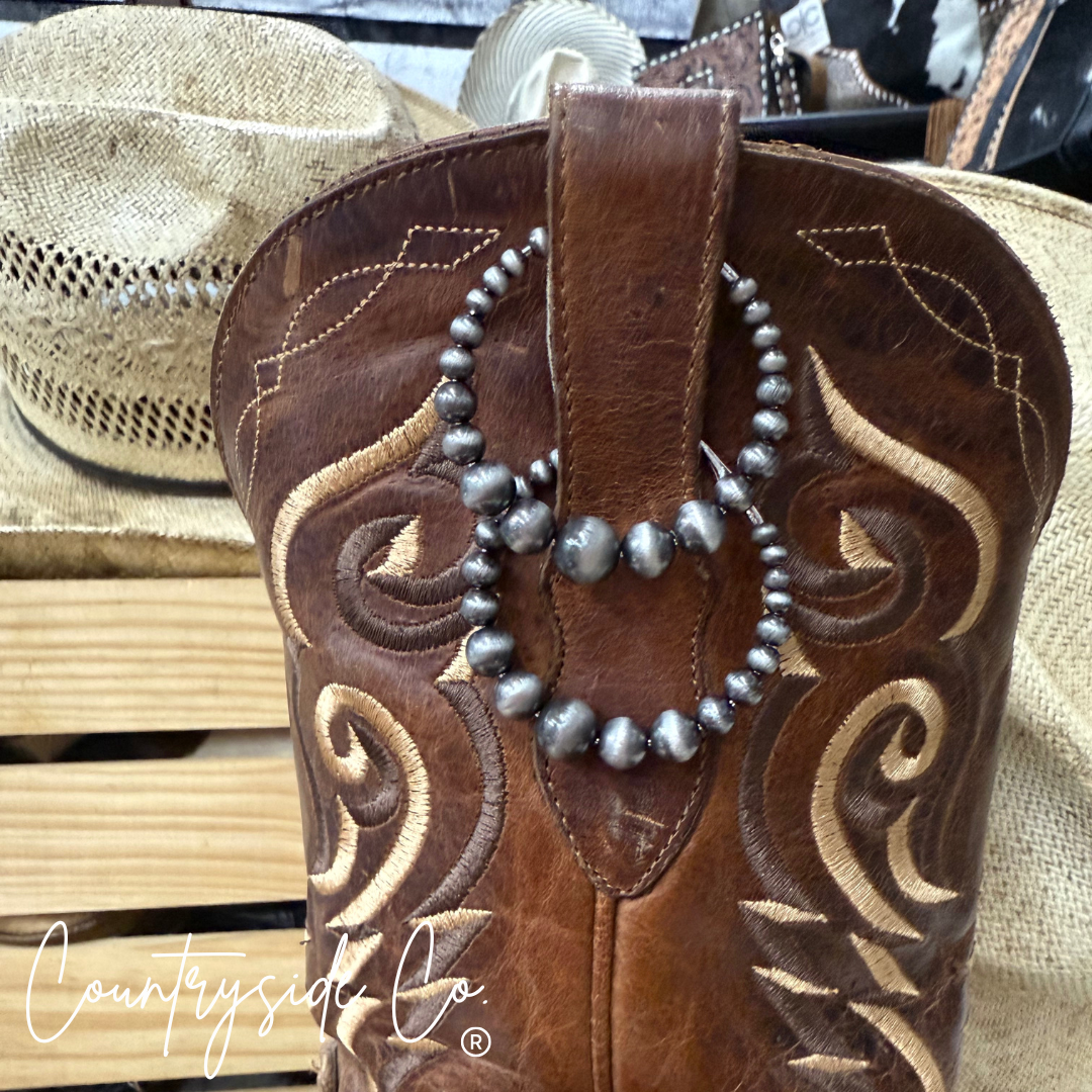Western Bead Hoop Earrings