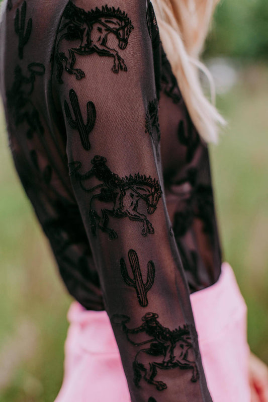 Must Have Western Mesh Top