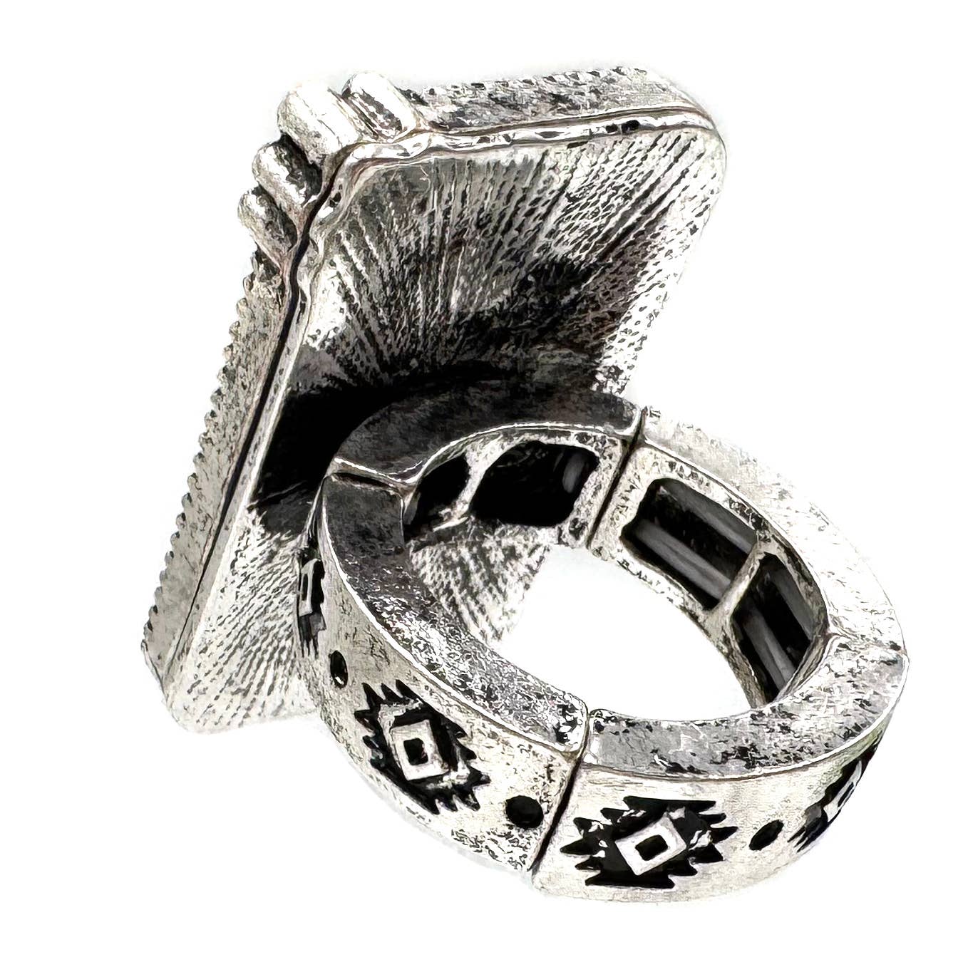 Cactus Sun Turquoise Stone Western Native Stretch Ring