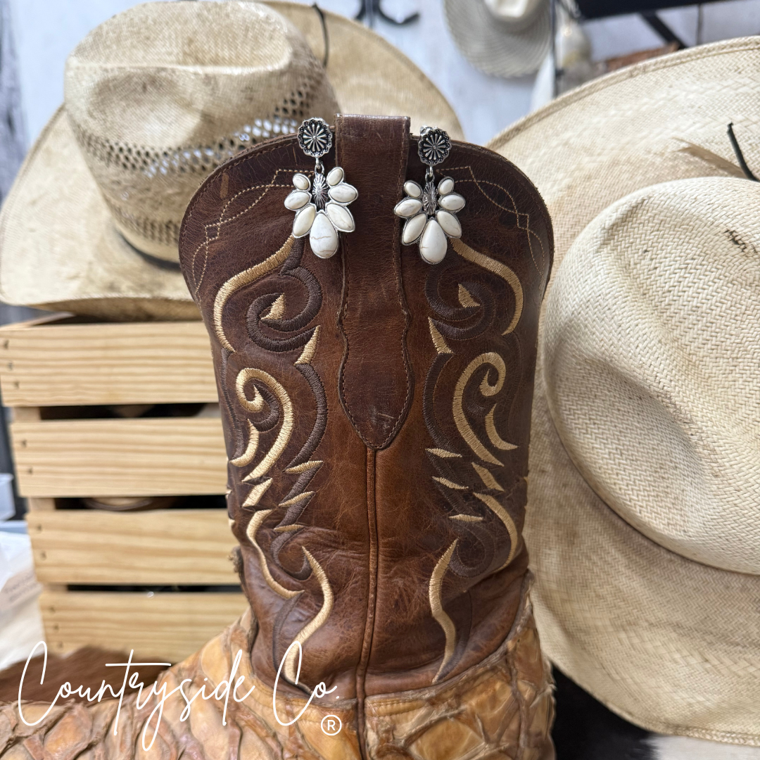 Darling White Stone Dangle Earrings