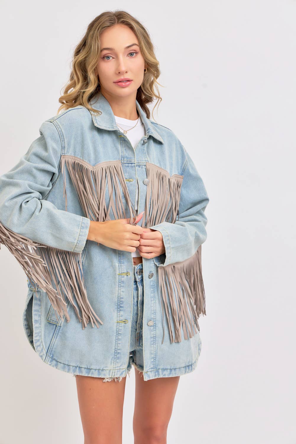 Western Fringe Denim Jacket