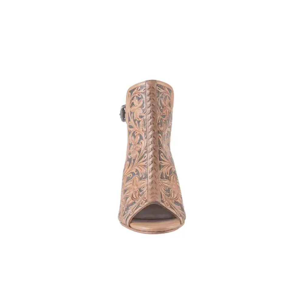 Western Tooled Heeled Bootie