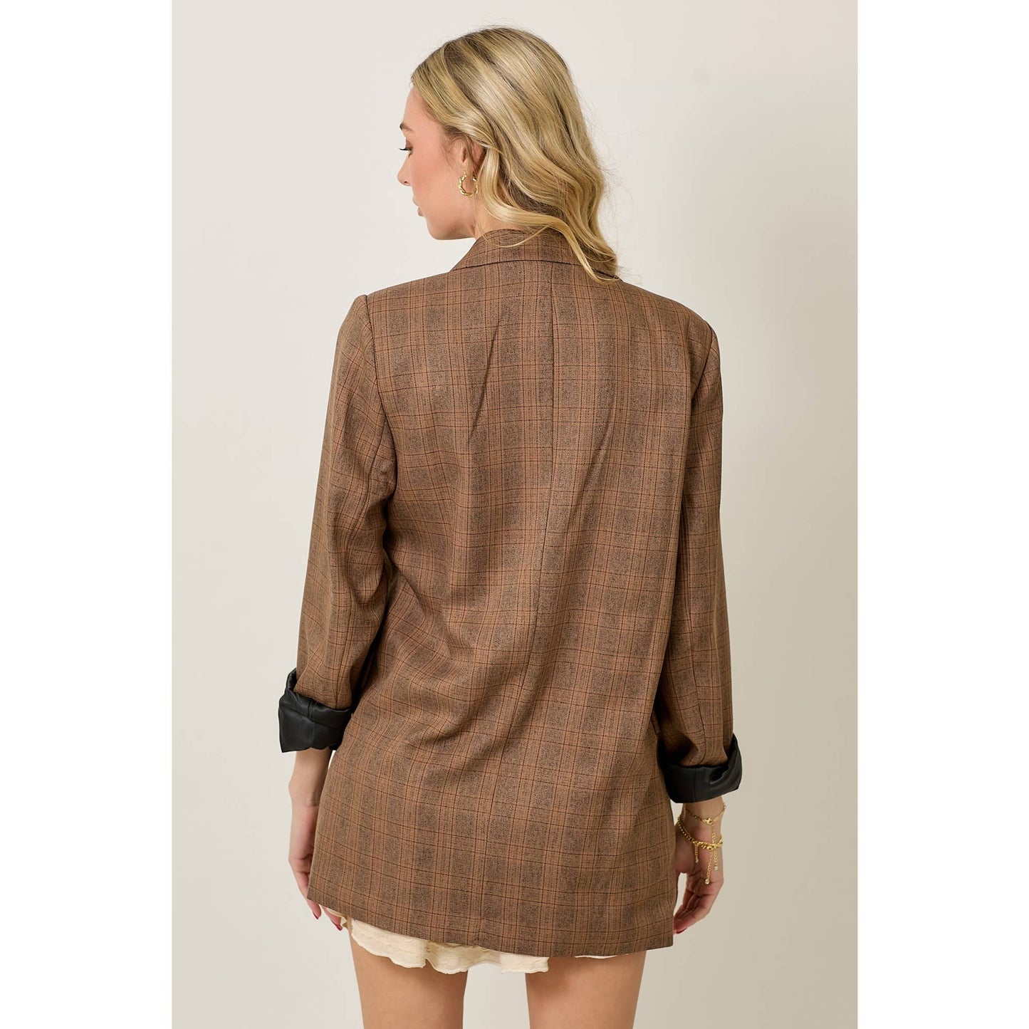 Fall Light Weight Plaid Blazer