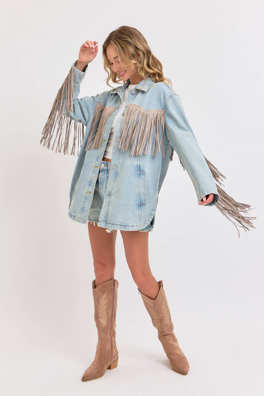 Western Fringe Denim Jacket