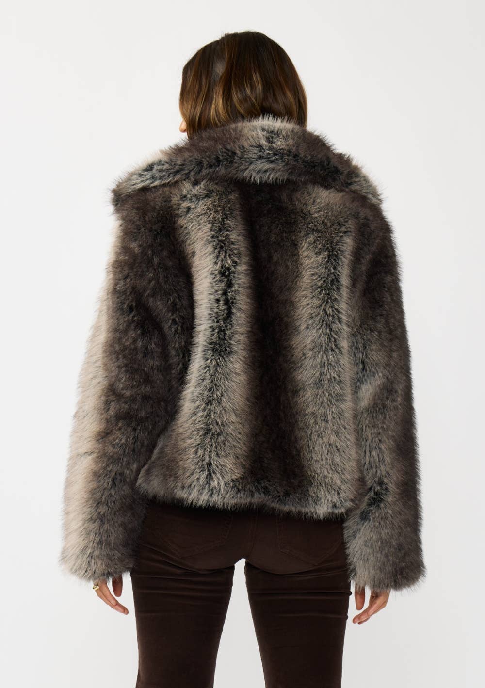 Charcoal Ombre Faux Fur Jacket